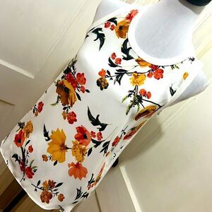Flawless Ann Taylor Loft Outlet Sleeveless Floral Blouse - Perfect Fall Colors!
